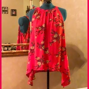Torrid Goddess Tank Shirt Sz 2 Red w/ yellow